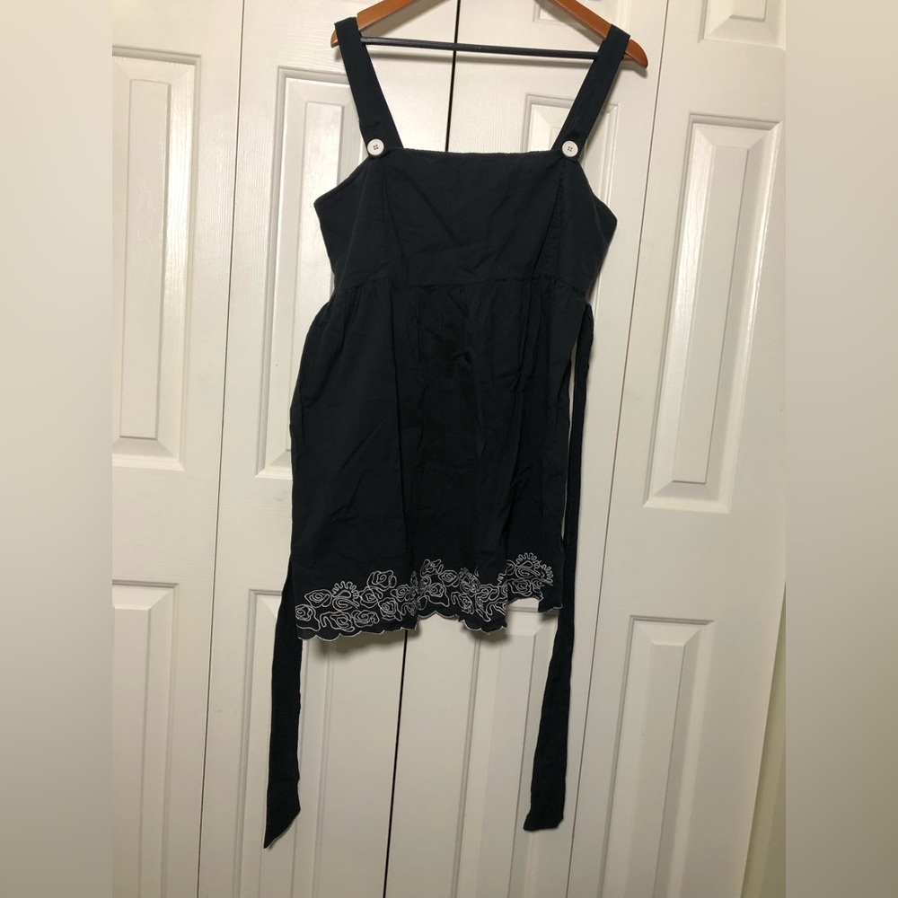 Black Stretch Cotton Tank